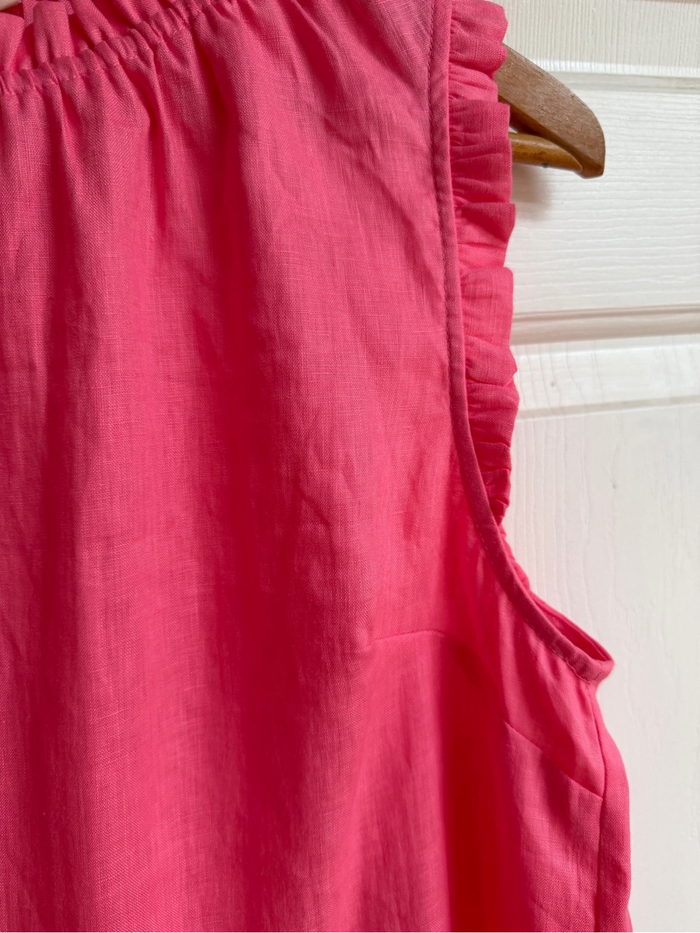 Boden Bright Pink 100% Linen Ruffle Sleeve Camisole - Picture 5 of 7